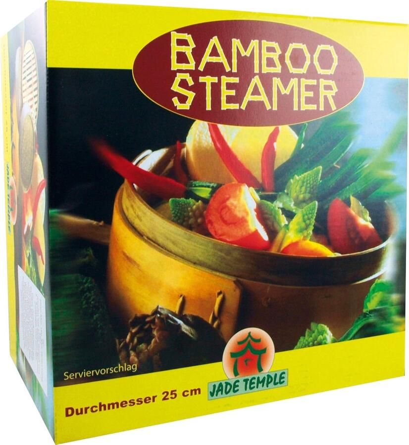 Stoommand Bamboe Stoomset Gezond Koken Authentiek Aziatisch 25 cm Natuurlijk
