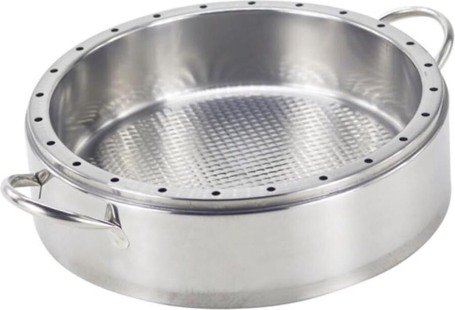 Stoommand Dubbel Stoomrek Keuken Eten Stomen Roestvrij Staal 26x26CM Zilver