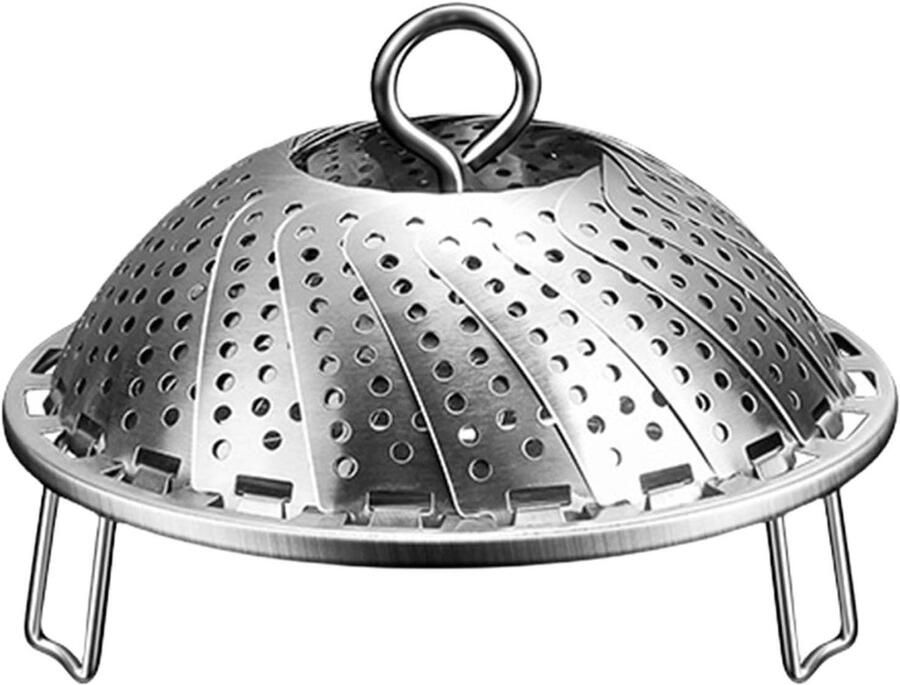 Stoommand Groente Kookaccessoire Keuken Gezond Koken Uitbreidbaar Ontwerp 27 x 12 cm Zilverkleurig