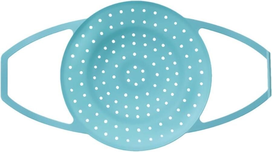 Stoommand Groenten Verstelbare Steamer Gezond Koken Hittebestendig Siliconen Uitbreidbaar Klein Blauw