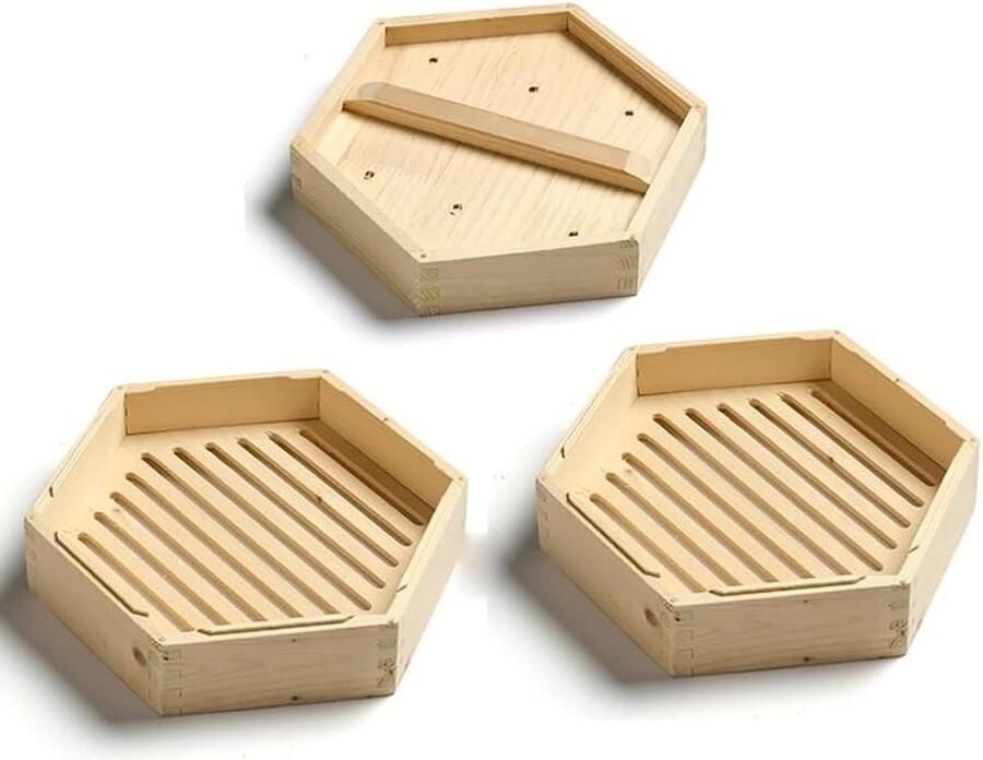 Stoommand Hout Stoomkoker Keukengerei Gezond Koken Dubbele Laag Maten Natuurlijk