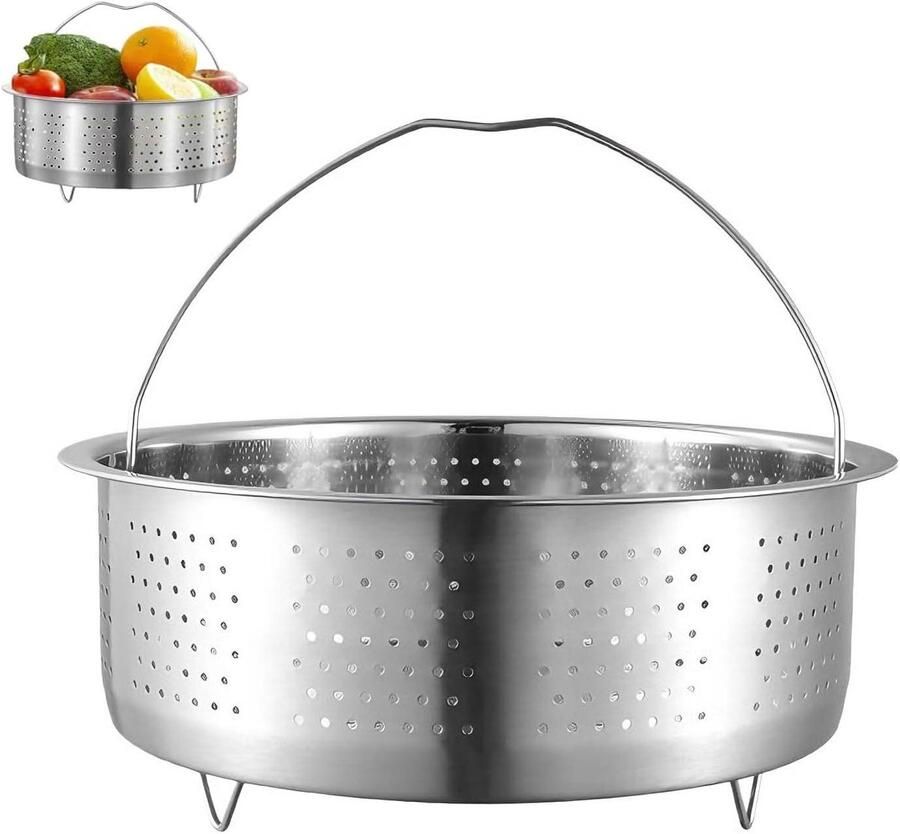 Stoommand Inzetstuk Stoompan Accessoire Gezond Koken Roestvrij Staal 20 x 9.5 cm Zilver