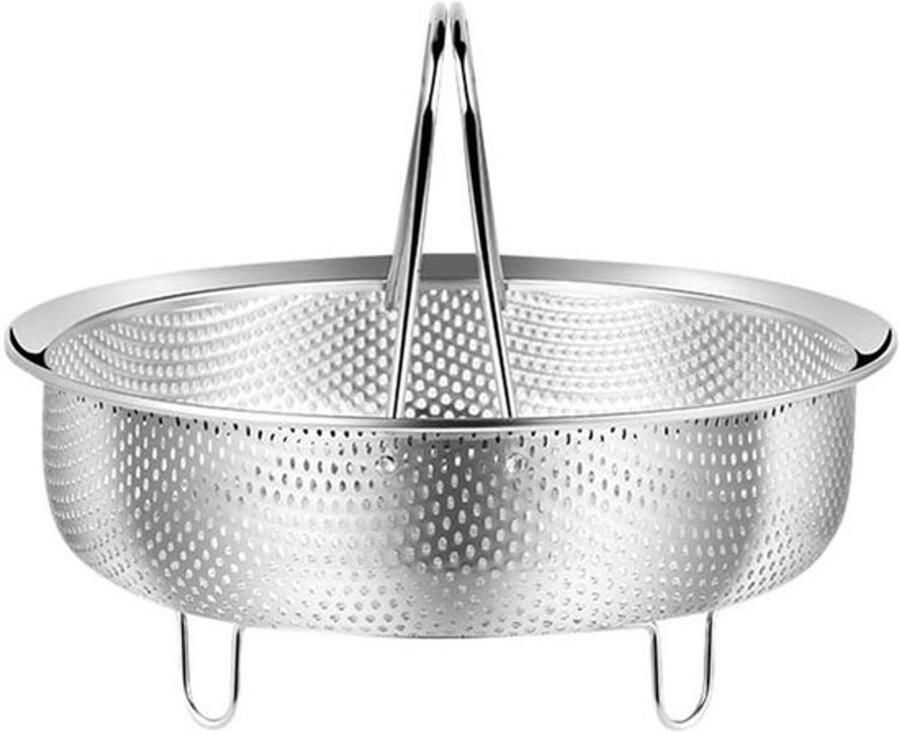 Stoommand Inzetstuk Stoomrek voor Snelkookpan Gezond Koken Voedselveilig Roestvrij Staal 24x20x10 cm Zilverkleurig