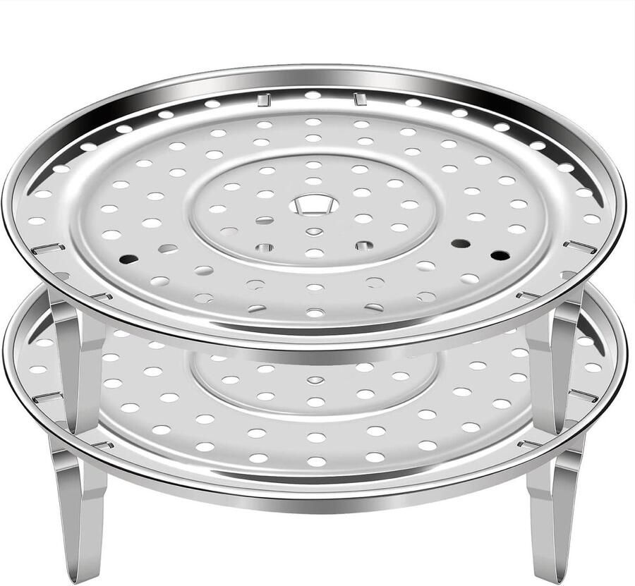 Stoommand Keuken Stoominzet Pan Gezond Koken Verwijderbare Poten 20cm Diameter Zilver