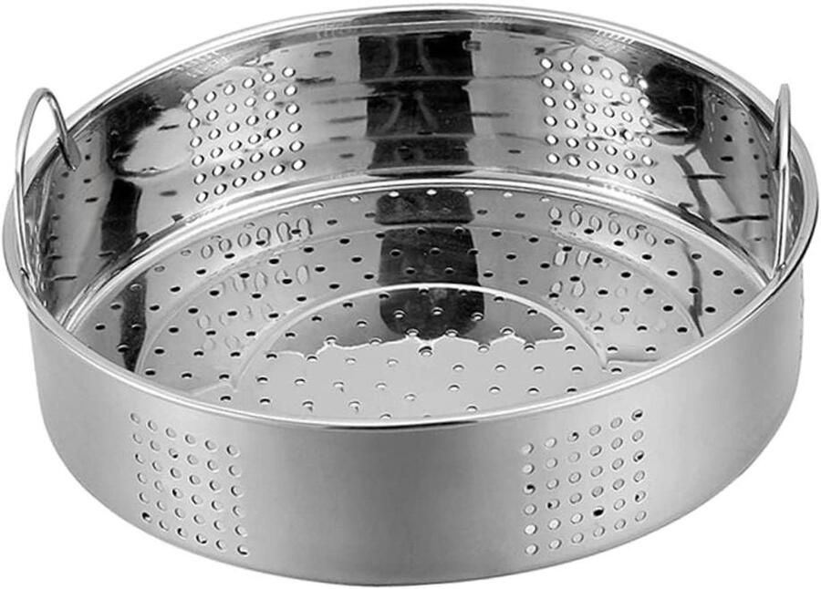 Stoommand Keuken Stoominzet RVS Gezond Koken Dubbele Handgrepen 27cm Zilver