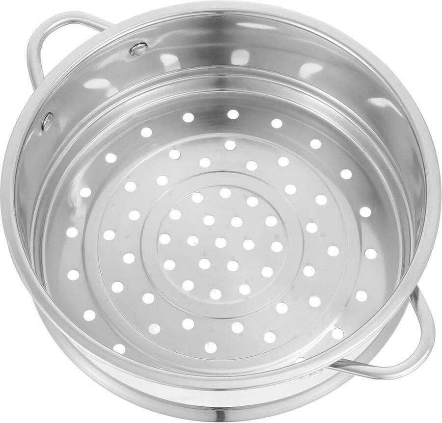 Stoommand Keukengerei Stoominzetstuk Gezond Koken Roestvrij Staal 20cm Rond Zilver