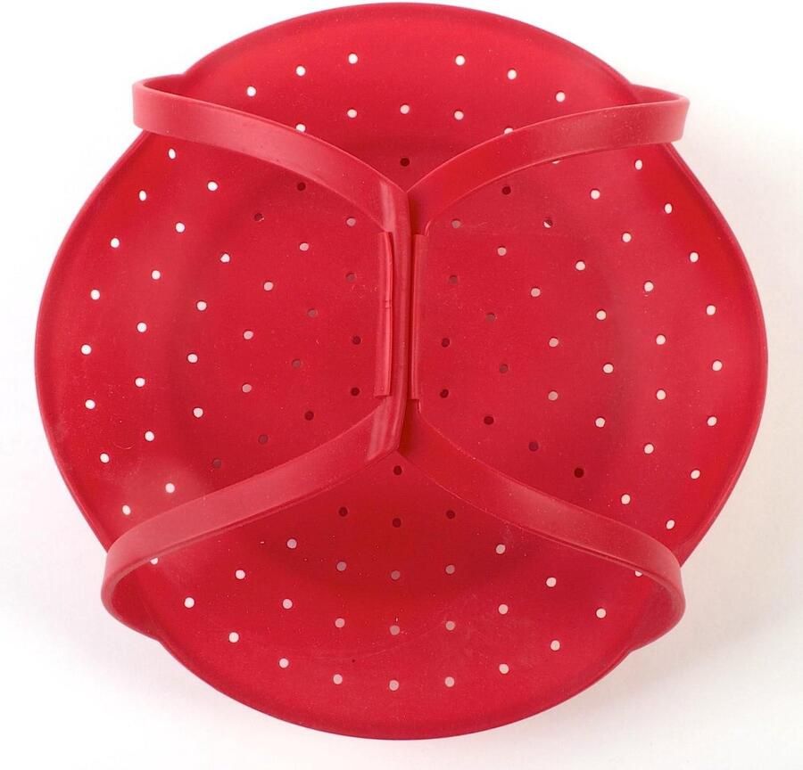 Stoommand Keukenmand Gezond Koken Veilige Handgrepen 20 cm Rood