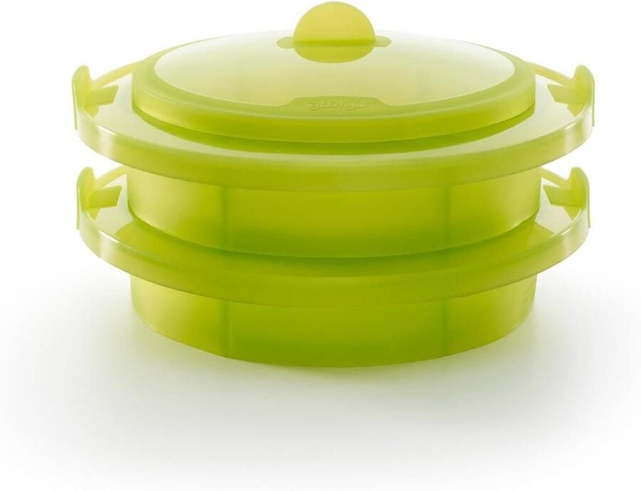 Stoommand Kookmand Gezond Koken Dubbel Niveau 1.8 Liter Groen