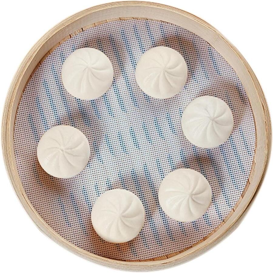 Stoombekleding Stoommand Liner Dim Sum Koken Herbruikbaar en Hittebestendig 24 cm Wit
