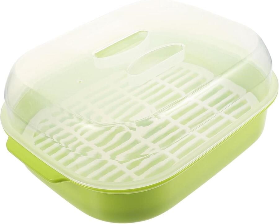 Stoommand Magnetron Voedsel Stoompan Gezond Koken Met Ventilatiegat 27 x 20.5 cm Groen