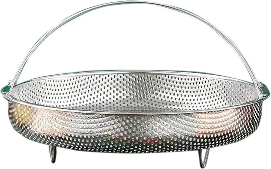 Stoommand met handvat Stoominzet RVS Gezond Koken Voedselveilig Roestvrij Staal 20 cm diameter Zilver