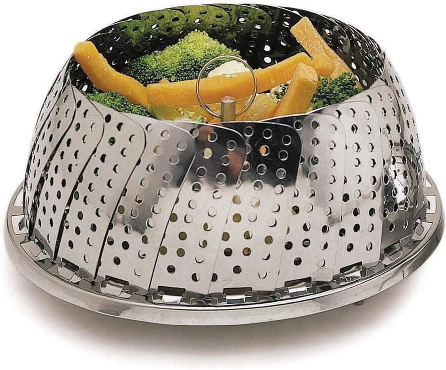 Stoommand Opvouwbare mand Gezond koken Past in elke pan Tot 28 cm Zilverkleurig