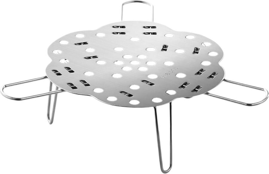 Stoommand Roestvrij Opvouwbaar Stoomrek Gezond Koken In hoogte verstelbaar 15-24 cm Diameter Zilverkleurig