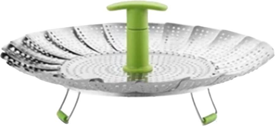 Stoommand Roestvrij Staal Opvouwbare Groentestomer Gezond Koken Verstelbaar Ontwerp 22.5 cm Diameter Zilverkleurig