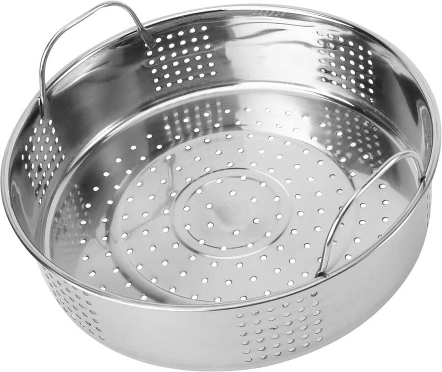 Stoommand Roestvrij Staal Stoomrek Keuken Gezond Koken Gelijkmatige Warmteverdeling 23 cm Diameter Zilver