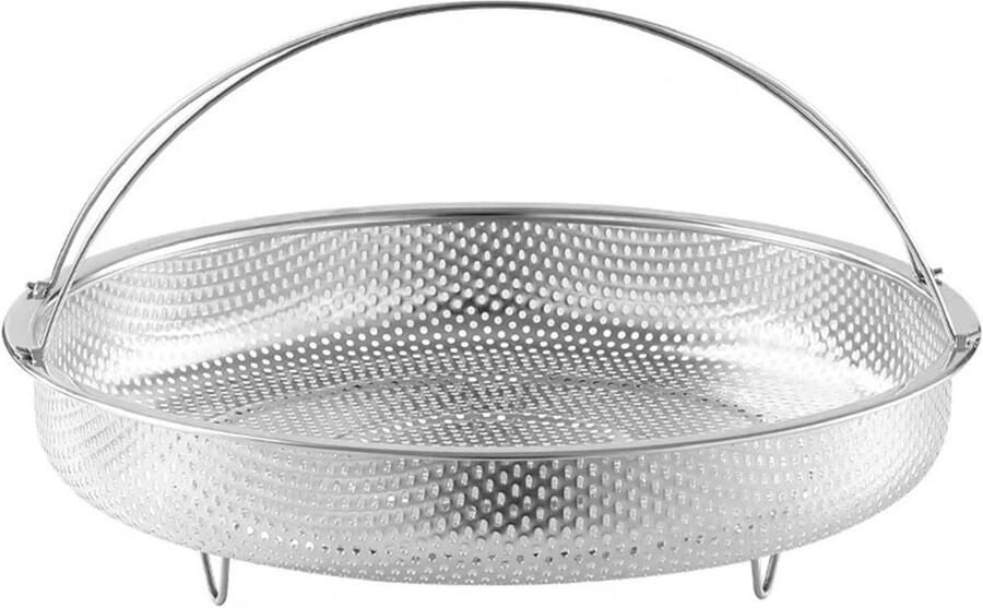 Stoommand Roestvrijstaal Fruitzeef Groentewasmand Gezond Koken Fijnmazig Ontwerp 22.5cm Diameter Zilver