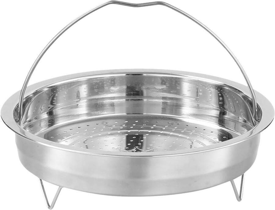 Stoommand Roestvrijstaal Keuken Accessoire Gezond Koken Verhoogde Stabiele Poten 24 cm Diameter Zilver