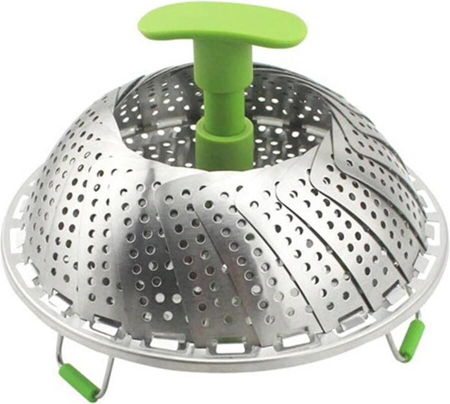 Stoommand Roestvrijstaal Opvouwbare Stomer Gezond Koken Past op elke pan 22.5 cm Zilver