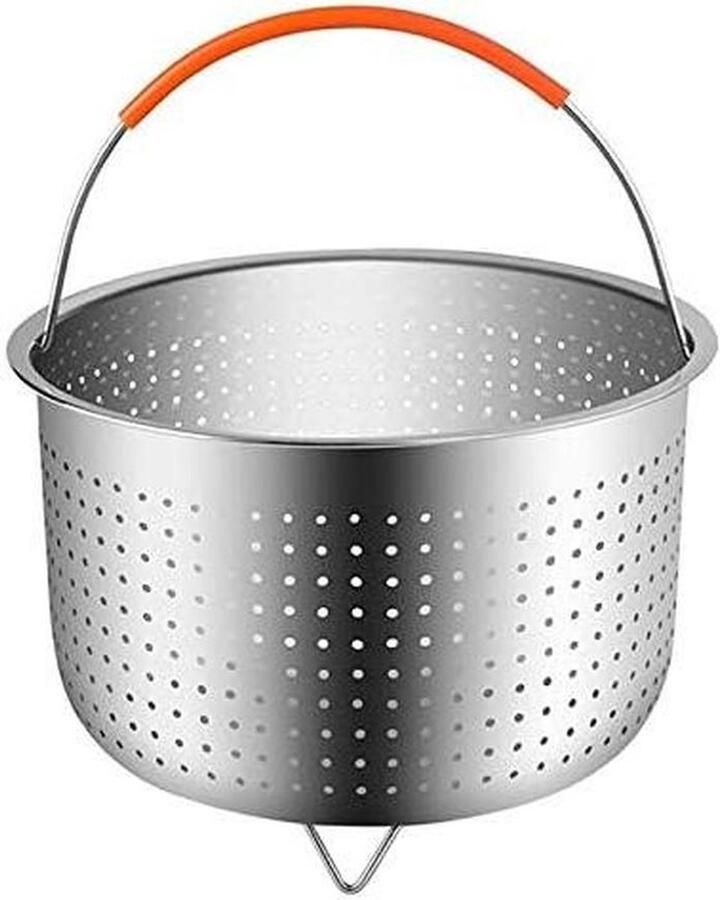 Stoommand Roestvrijstaal Stoomkoker Inzet Gezond Koken Met Siliconen Handvat 22 x 22 x 15 cm Zilver
