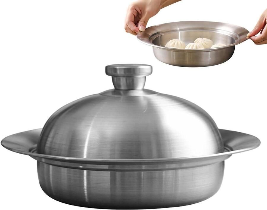 Stoommand RVS Groentestomer Keuken Gezond Koken Gelijkmatige Warmteverdeling 25 cm Zilverkleurig