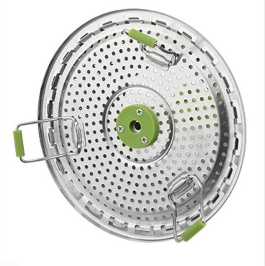 Stoommand RVS Groentestomer Kookmand Gezond Koken Verstelbaar en Opvouwbaar 20 cm Zilver