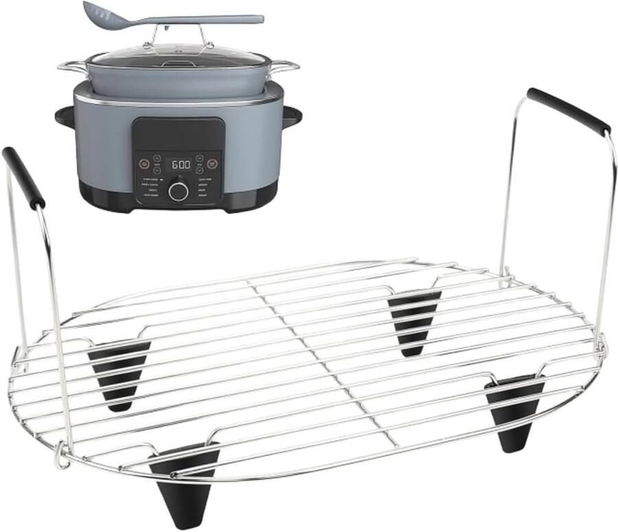 Stoommand RVS Inzet Pan Grote Maaltijden Bereiden Hittebestendige Handgrepen 8.5 Quart Capaciteit Zilver