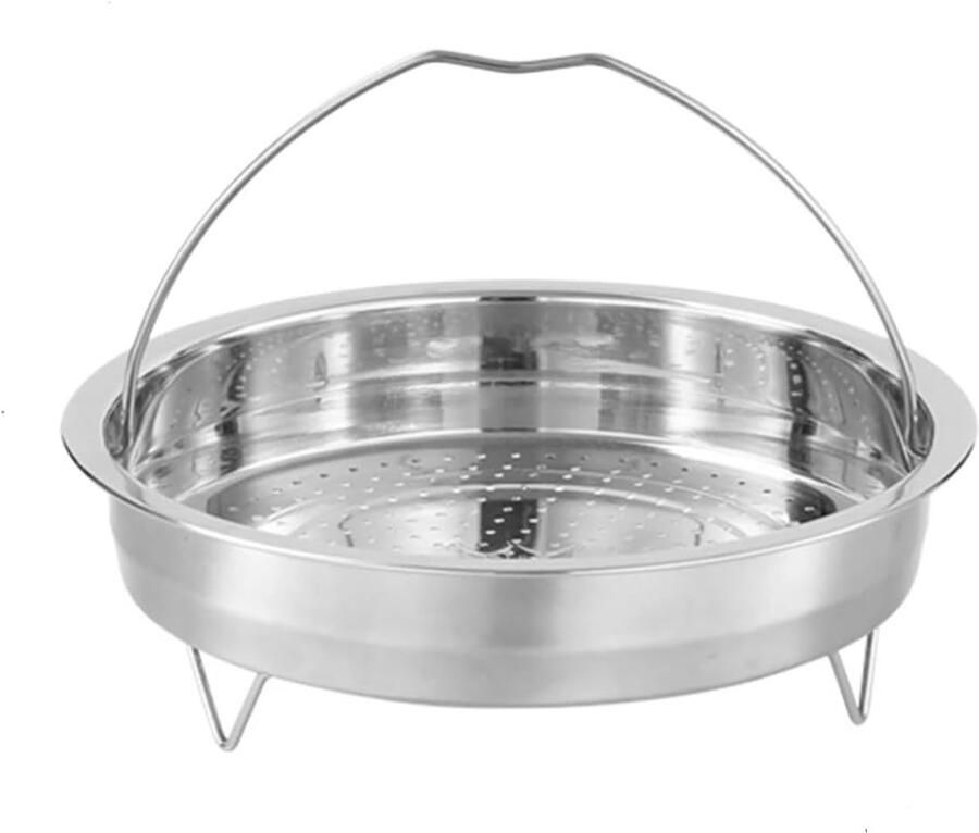 Stoommand RVS Keuken Accessoire Gezond Koken Met Handvat 22 cm Diameter Zilverkleurig
