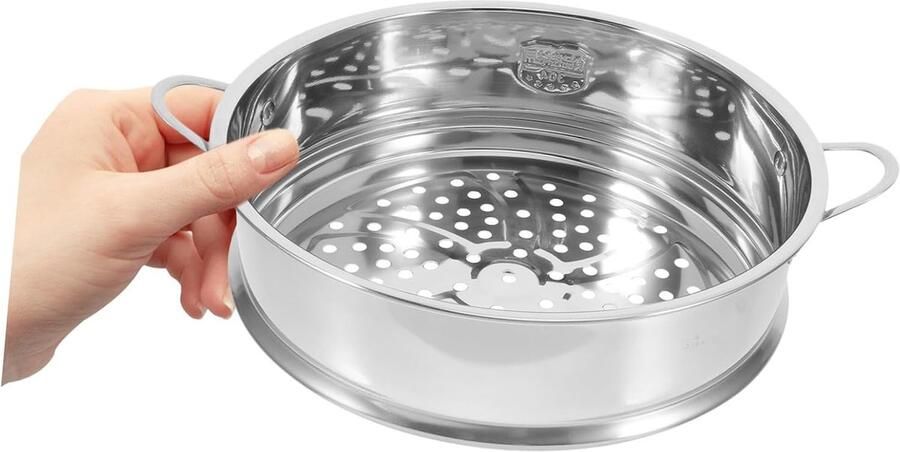 Stoommand RVS Keuken Accessoire Voedsel Bereiden Dubbele Handgrepen 22x22x7.5cm Zilverkleurig