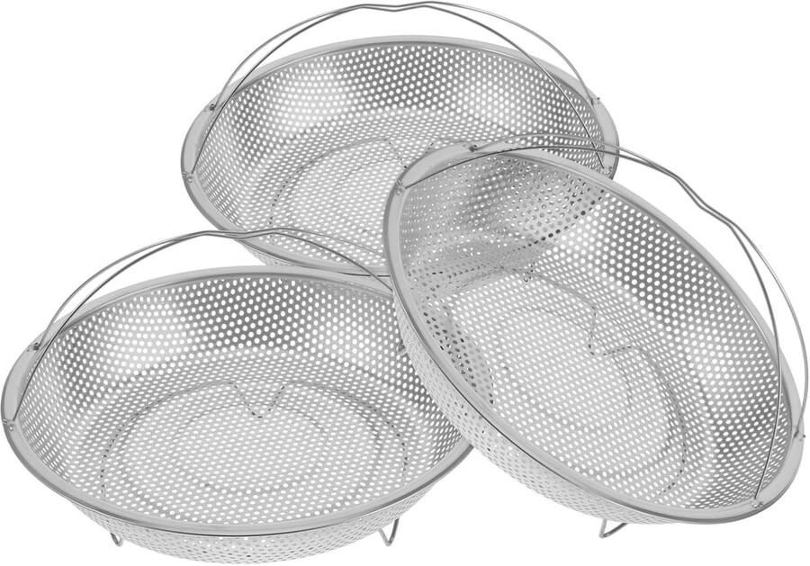 Stoommand RVS Keukenaccessoire Groenten Stomen Met Handgreep 22.5 cm Zilver