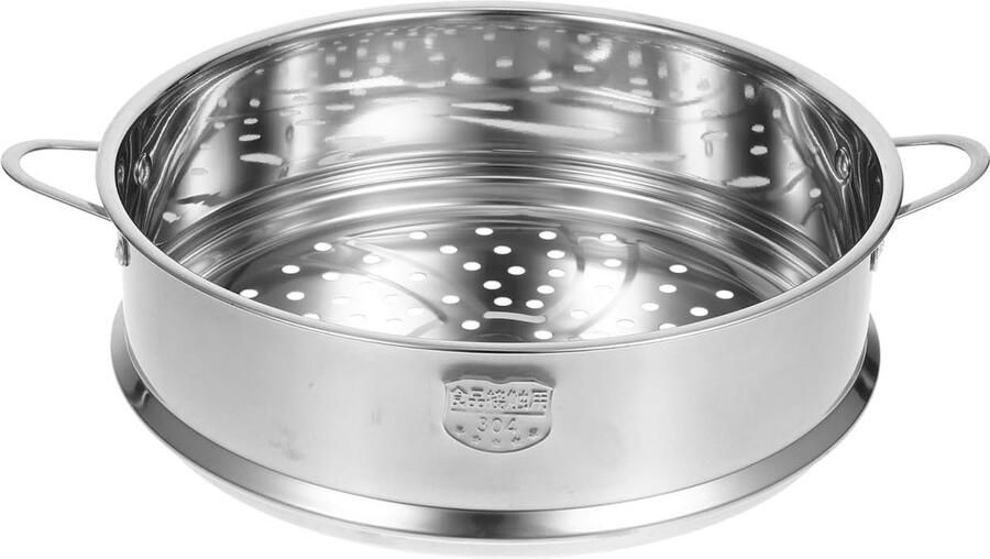 Stoommand RVS Keukenmand Gezond Koken Dubbele Handgrepen 30.5 cm Zilverkleurig