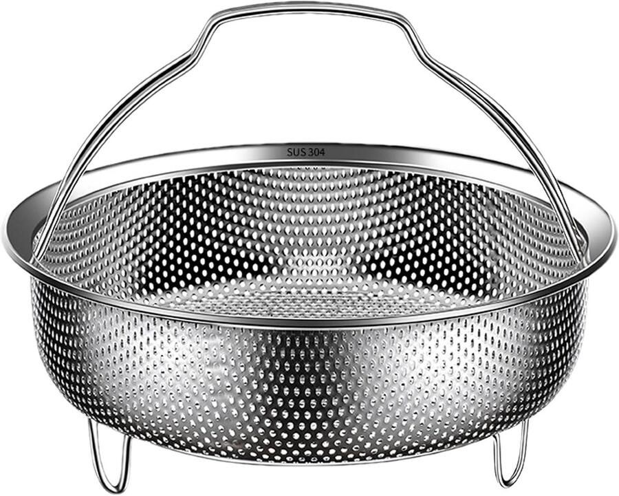 Stoommand RVS Keukenmandje Gezond Koken Afgeronde Randen 18cm Diameter