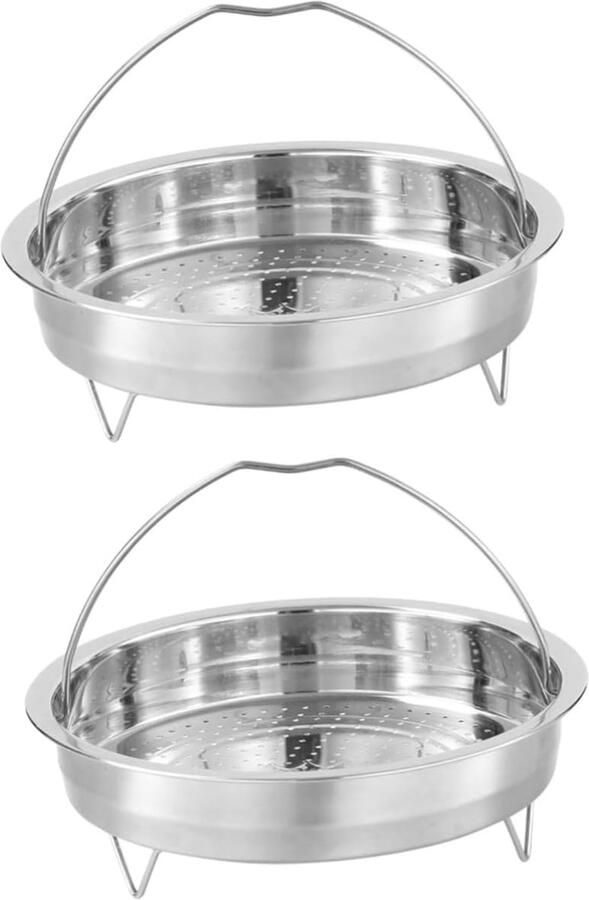 Stoommand RVS Kookmand Gezond Koken Handvat Ontwerp 22 cm Zilverkleurig