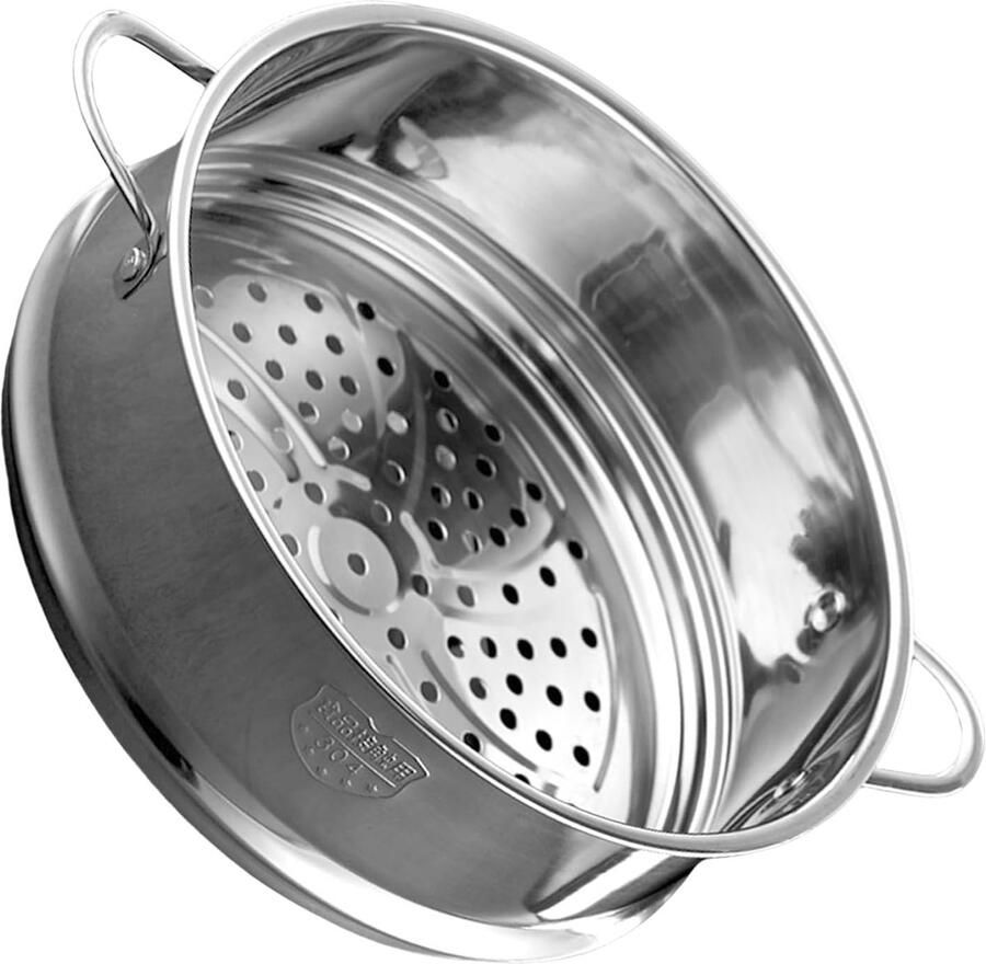 Stoommand RVS Kookmand Gezond Koken Universele Pasvorm 3 Maten Zilverkleurig