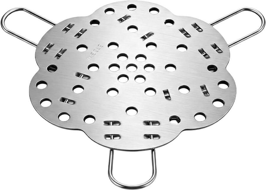 Stoommand RVS Kookmand Inzet Gezond Koken Inklapbaar en Verstelbaar 6 inch tot 9.5 inch Zilverkleurig