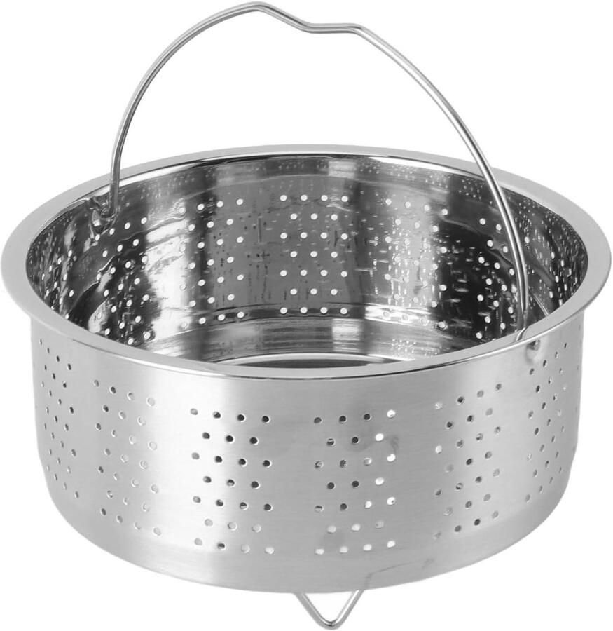 Roestvrijstalen Stoommand Stoominzetstuk Rijstkoker Gezond Koken Opvouwbaar Ontwerp 16.5 cm Zilver
