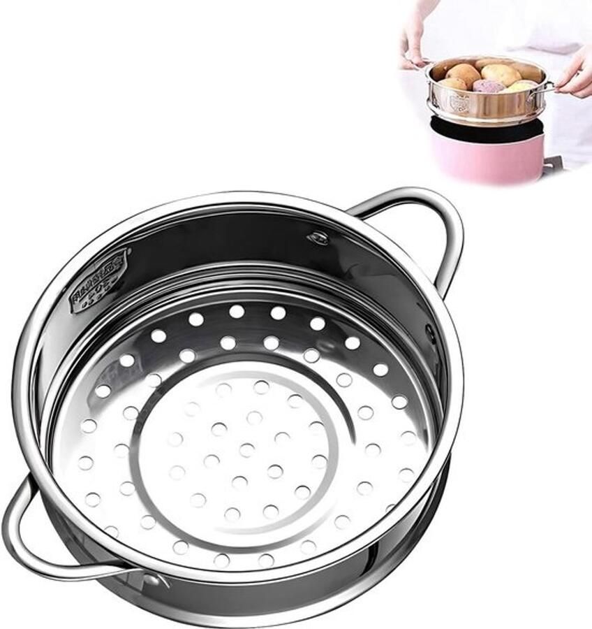 Stoommand RVS Stoominzet Groenten Gezond Koken Voedselveilig Materiaal 33 x 26 cm Zilver