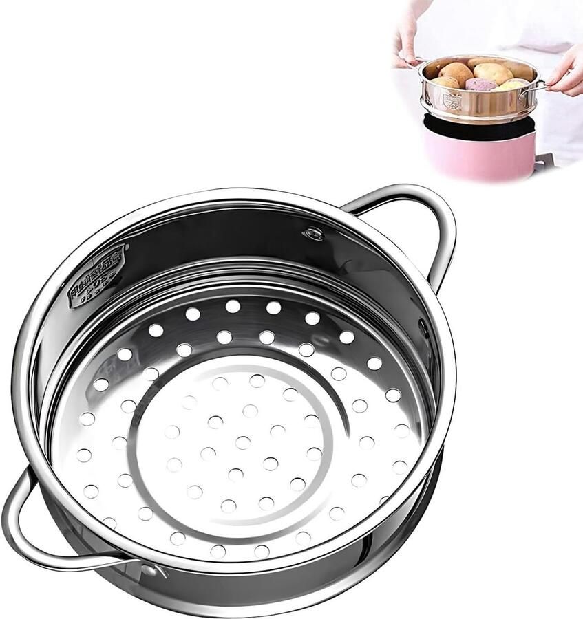 Stoommand RVS Stoominzet Groenten Gezond Koken Voedselveilig Materiaal 33 x 26 cm Zilver