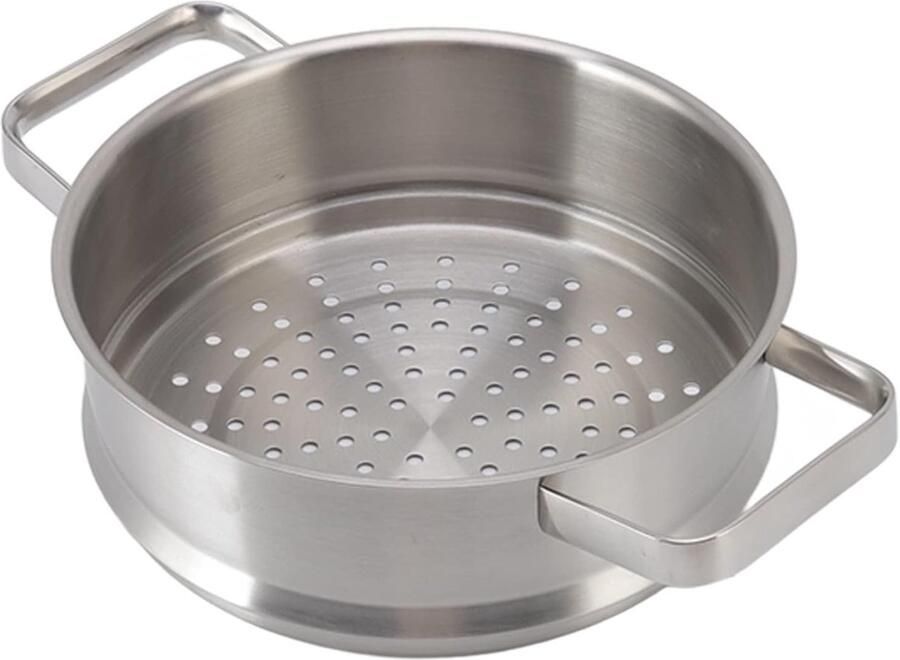 Stoommand RVS Stoominzet Keuken Gezond Koken Stapelbaar Ontwerp 20cm Diameter Zilverkleurig
