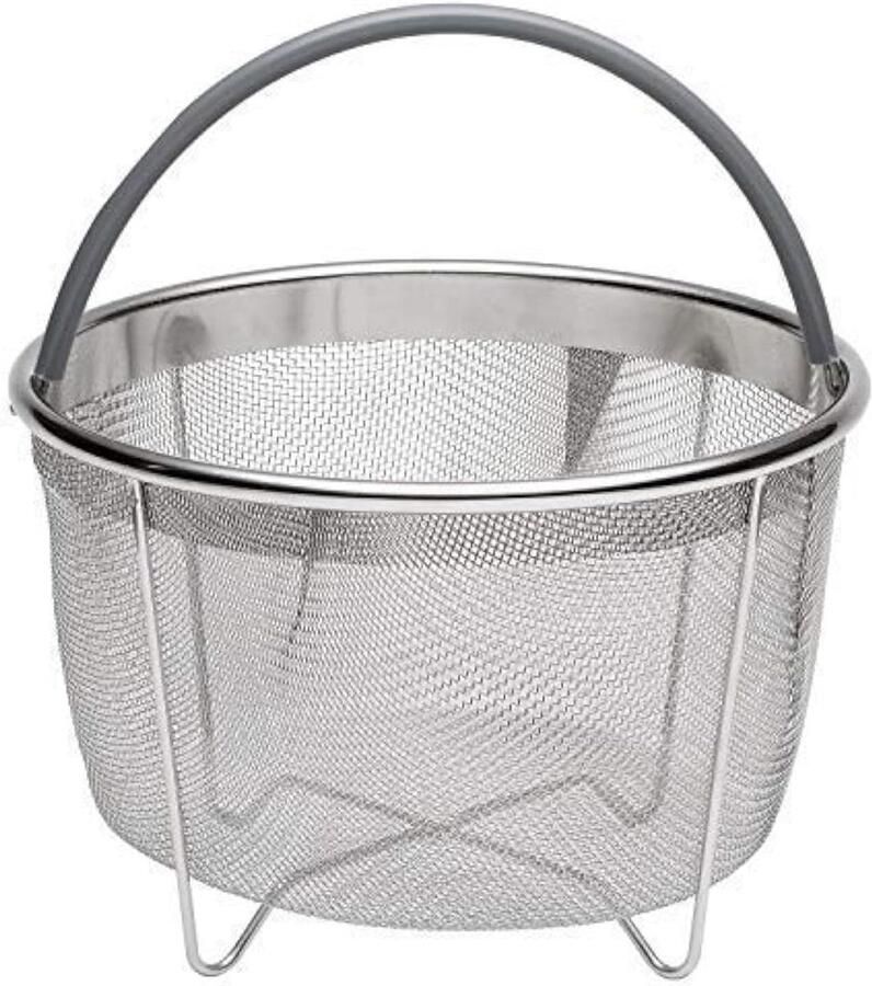 Stoommand RVS Stoominzet Mandje Gezond Koken Roestvrij Staal 6 en 8 Liter Zilver
