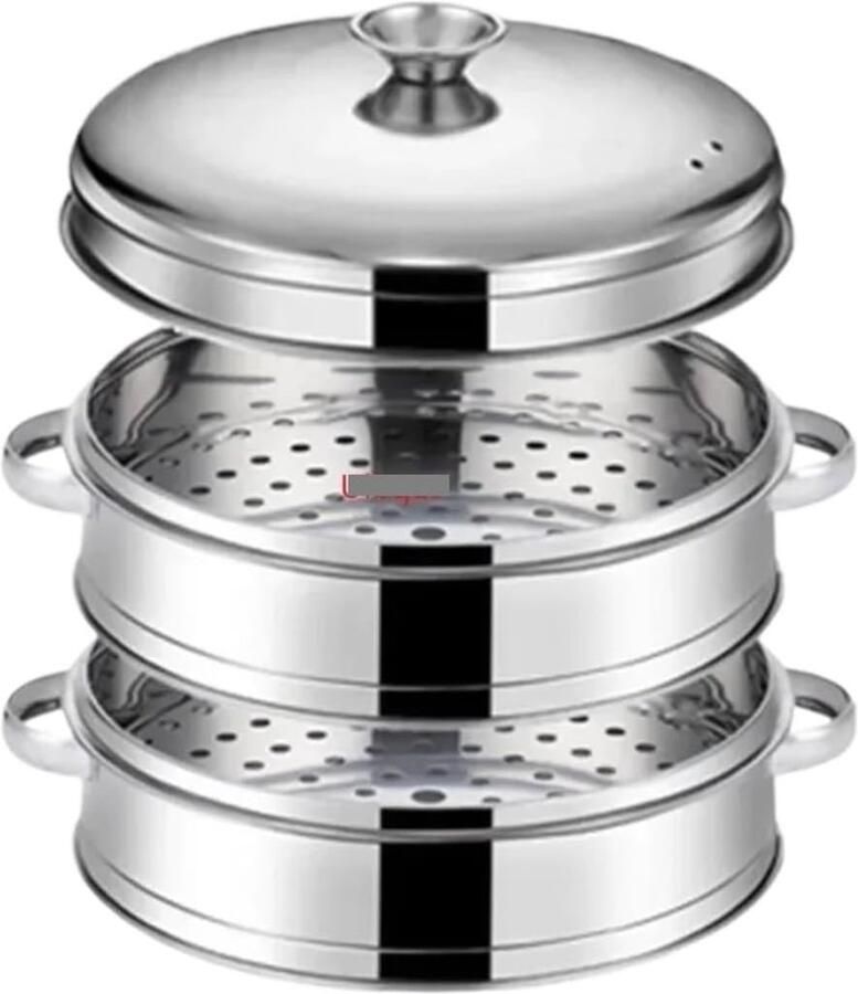 Stoommand RVS Stoominzet Pan Gezond Koken Meerlaags Ontwerp 22.5 cm Zilverkleurig