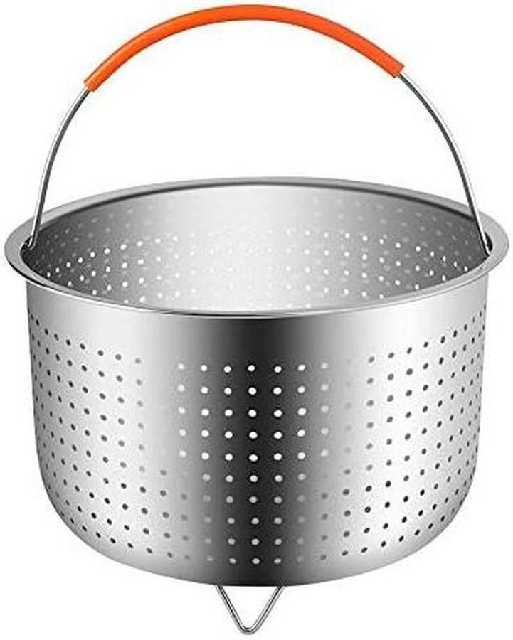 Stoommand RVS Stoominzet Pan Gezond Koken Met Siliconen Handvat Universeel Formaat Zilverkleurig