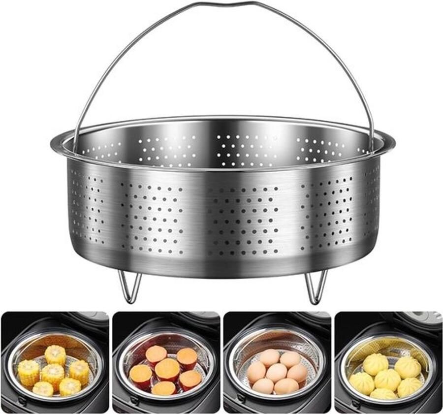 Stoommand RVS Stoominzet Pan Gezond Koken Voedselveilig Materiaal 20 x 9.5 cm Zilverkleurig