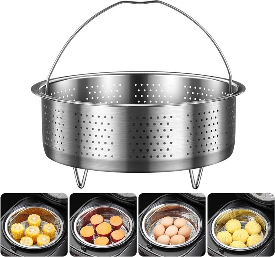 Stoommand RVS Stoominzet Pan Gezond Koken Voedselveilig Materiaal 20 x 9.5 cm Zilverkleurig