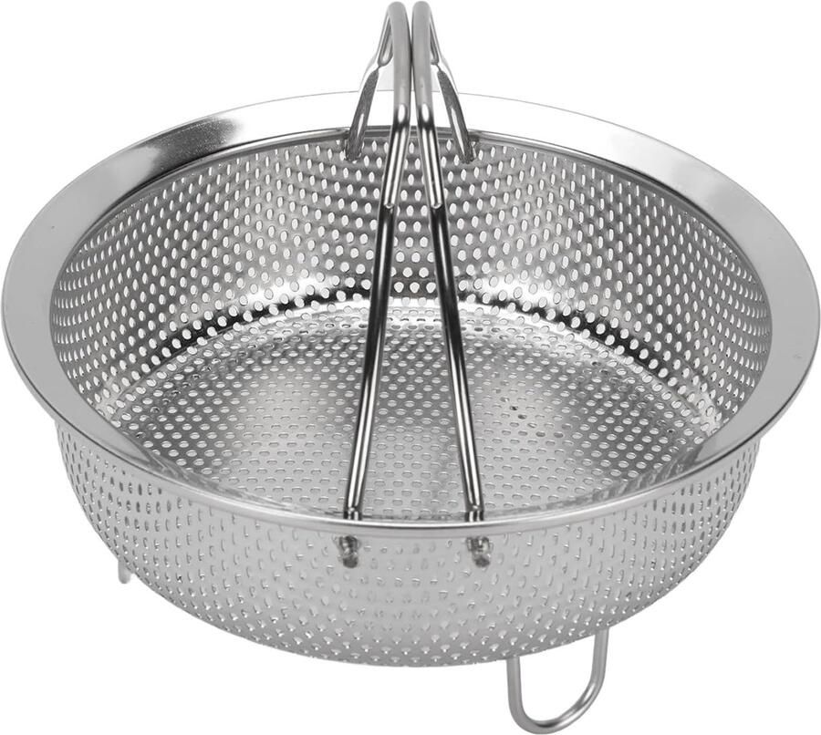 Roestvrijstalen Stoommand Vergiet Stoomrek Gezond Koken Opvouwbare Handgrepen 62x50cm Zilver
