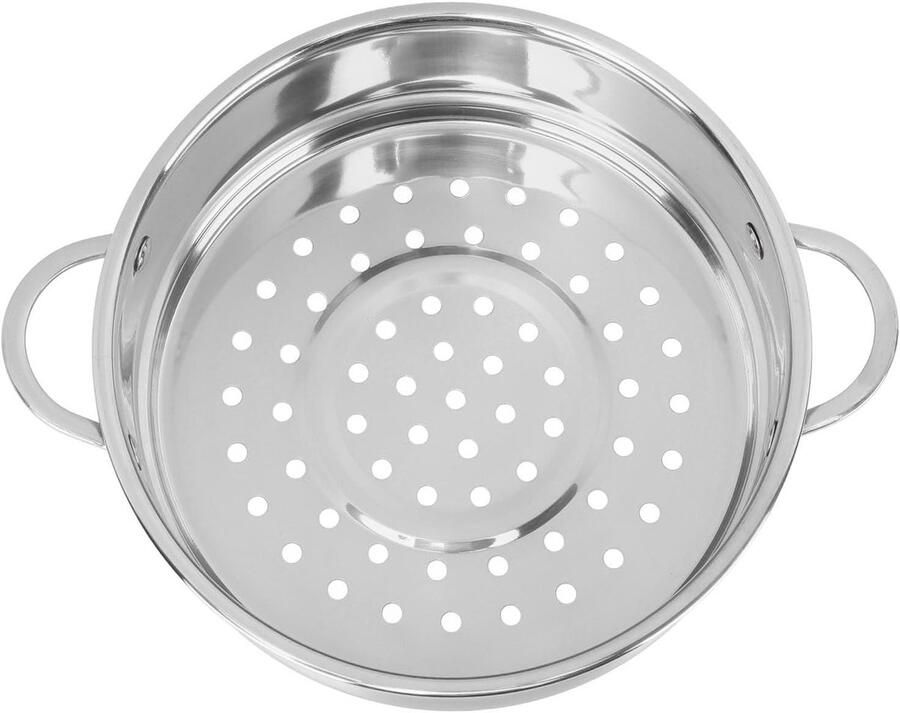 Stoommand RVS Stoomrek Vergrendelbaar Groenten Stomen Dubbele Oor Handgrepen 19.3x6.5cm Zilver