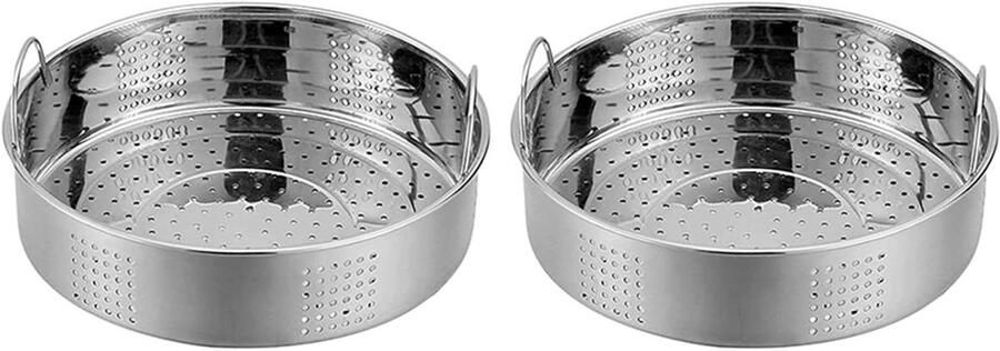 Stoommand RVS Voedsel Mand Koken en Stomen Gelijkmatig Verdeeld Ontwerp 23x23x5.7 cm Zilver