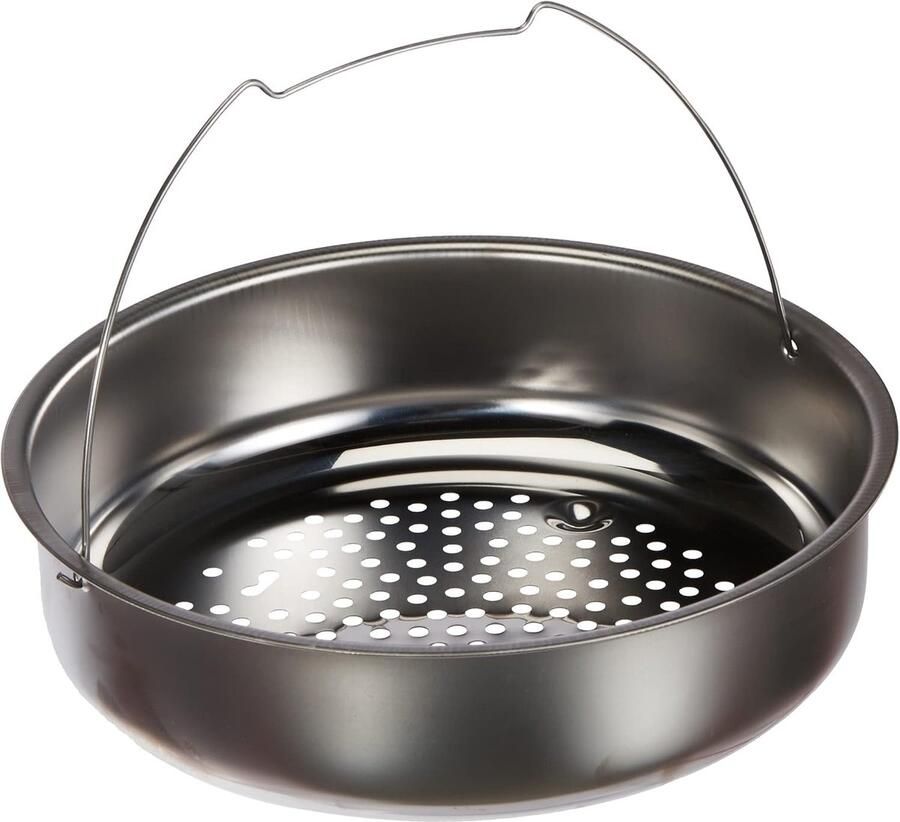 Stoommand Snelkookpan Roestvrijstaal Accessoire Gezond Koken Geperforeerd Ontwerp 23cm Diameter Metaalkleur
