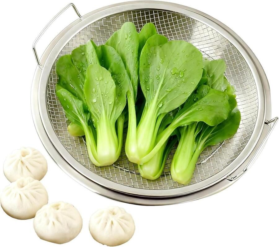 Stoommand Stoominzet Gezond Koken Stapelbaar Ontwerp 20-26 cm Zilverkleurig