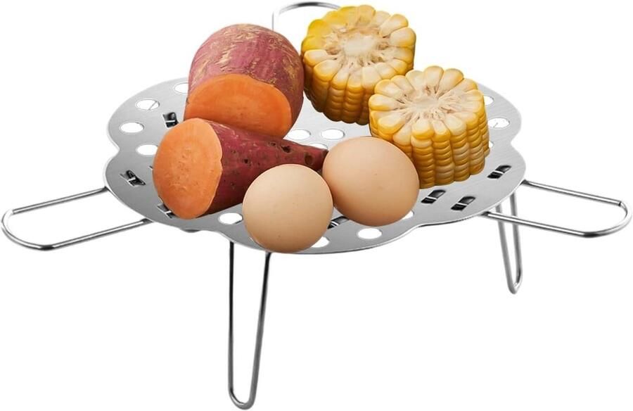 Stoommand Stoomkoker Gezond Koken In Hoogte Verstelbaar 15-24 cm Zilver