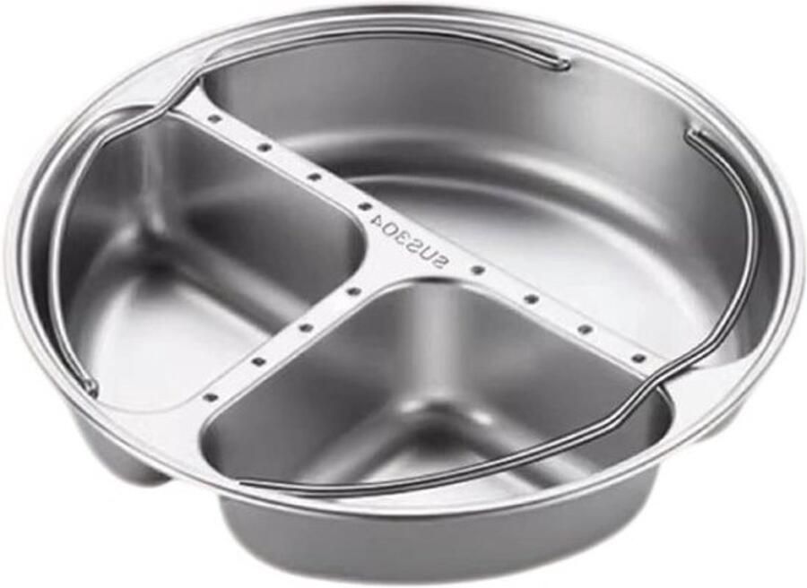 Stoommand Stoominzet van RVS Voor gezond koken Stapelbaar Drie niveaus Diameter van 22.5 cm Zilver